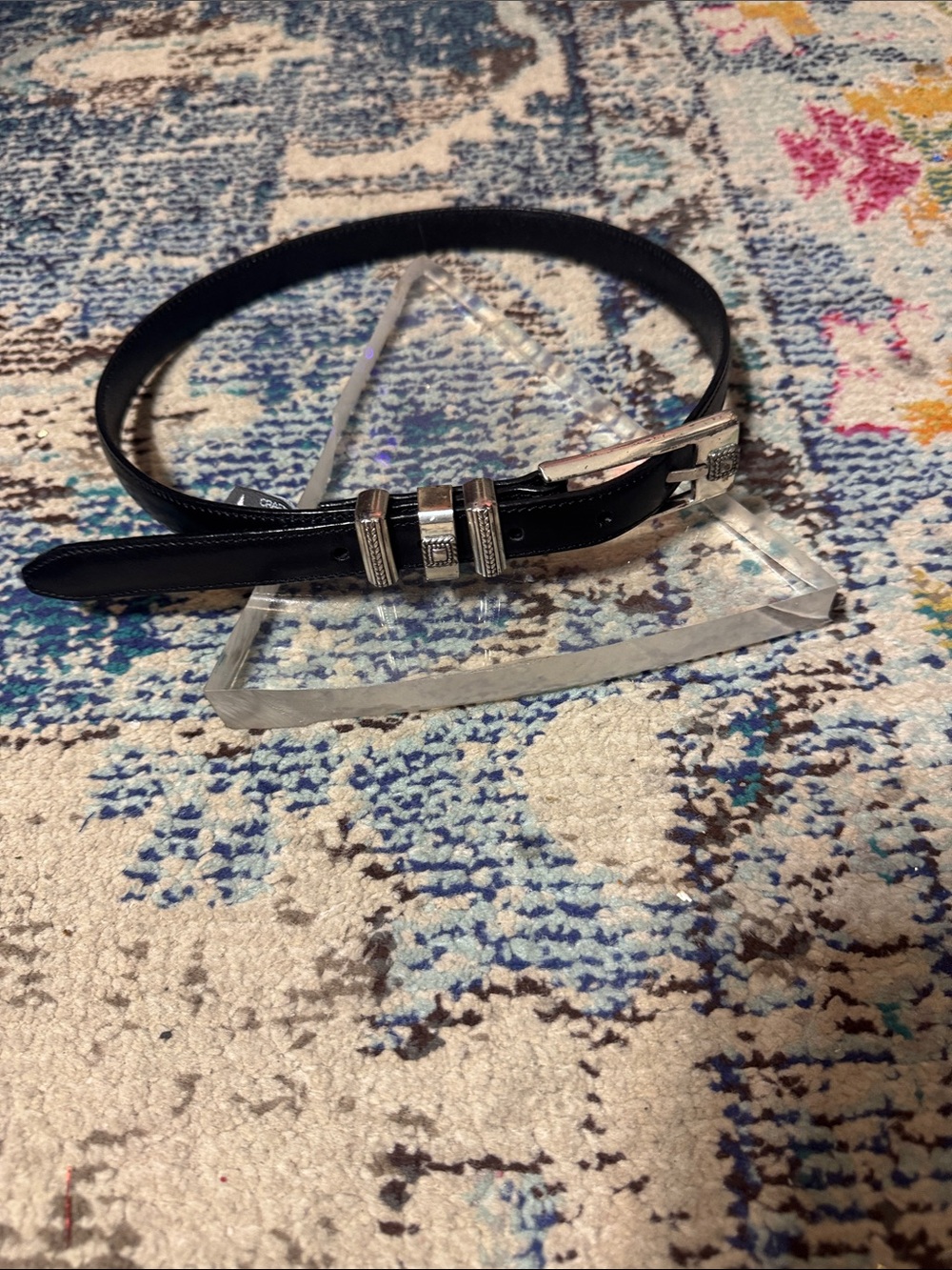 Brighton Black Leather Women's Belt with Silver Buckle